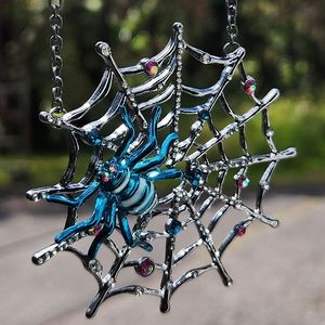 NWT Betsey Johnson Spider Web Pendant Necklace, glow in the Dark